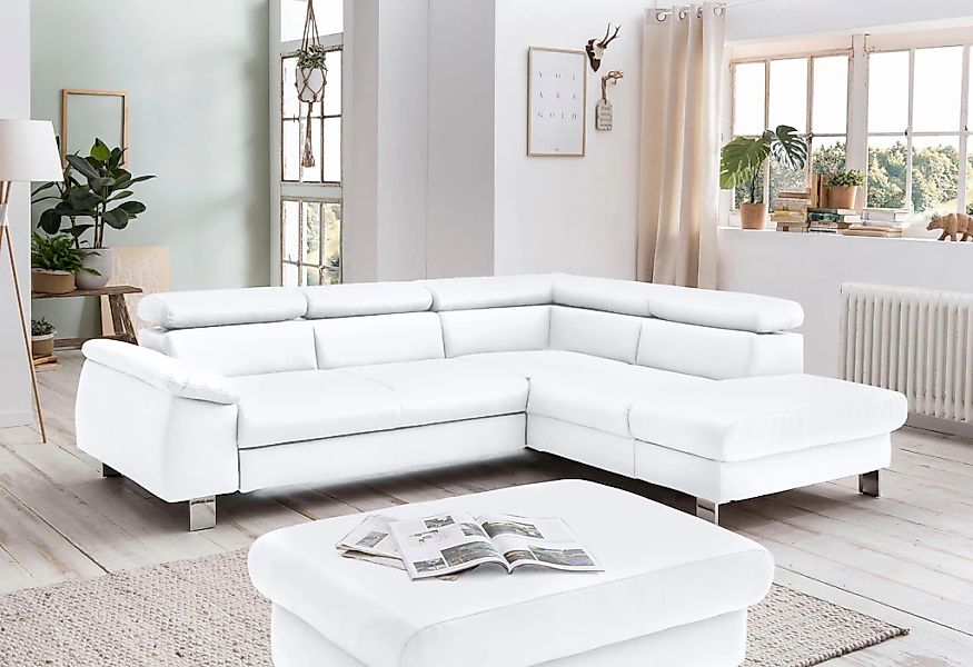 COTTA Ecksofa "Komaris L-Form, B: 249 cm" mit Kopfteilverstellung, optional günstig online kaufen