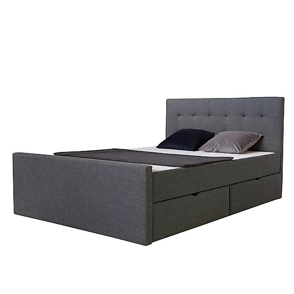 Homestyle4u Doppelbett 140x200 Polsterbett in Grau 1883 günstig online kaufen