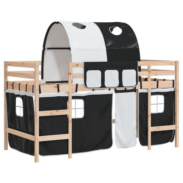 vidaXL Bett Kinderhochbett mit Tunnel Weiß günstig online kaufen