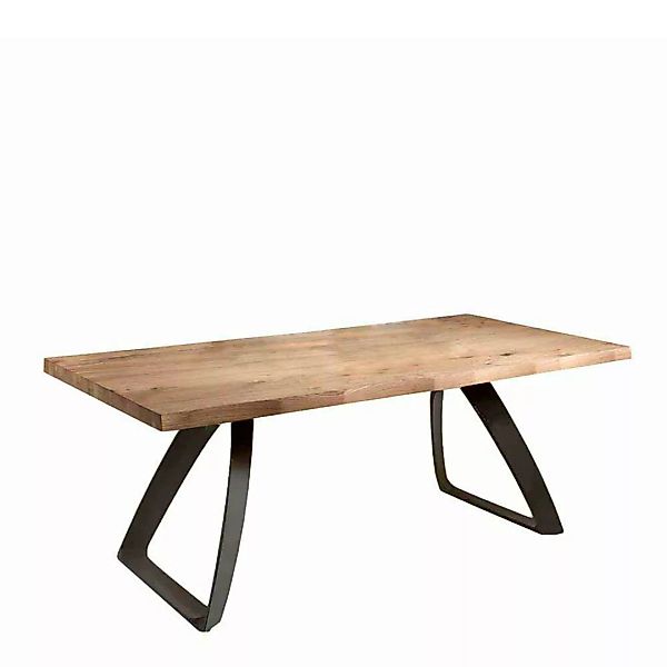 Tisch mit Baumkante aus Eiche Metall Schwarz günstig online kaufen