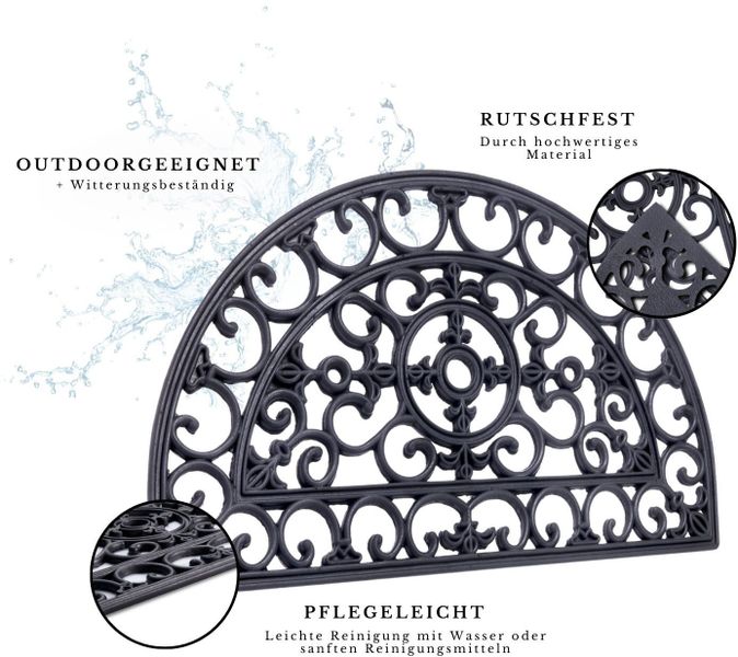 HANSE Home Fußmatte "Mix Mats Gusseisen-Optik Gummi Fleur, Türmatte" halbru günstig online kaufen