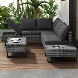 BlingBin Gartenlounge-Set Gartengarnitur Sitzgruppe, Gartenmöbel-Set, Terra günstig online kaufen