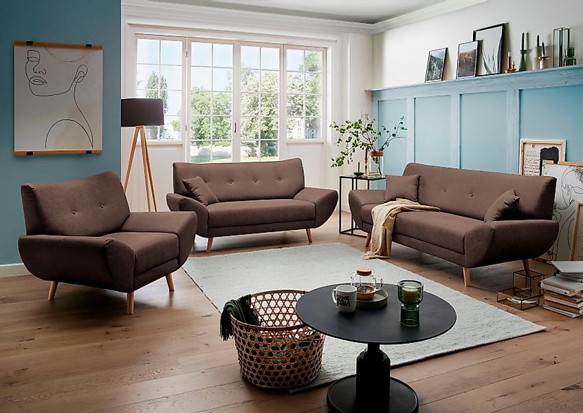 Home affaire Polstergarnitur Basta, (3-tlg), Komfortable günstig online kaufen