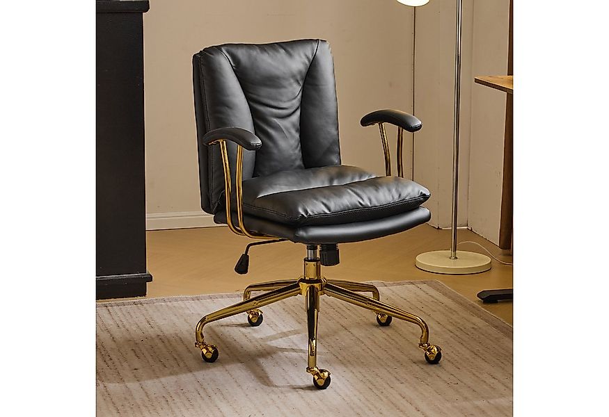 VINGLI Bürostuhl Ergonomisch, Schreibtischstuhl mit Goldenen Armlehnen, Che günstig online kaufen