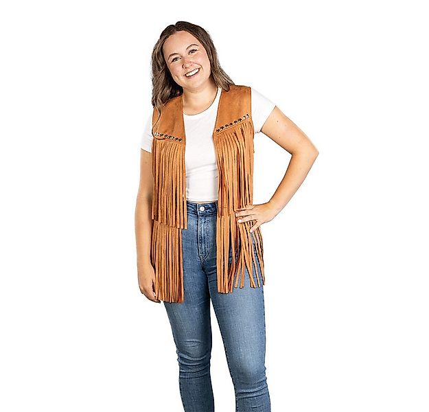 MICA Kostüm Hippieweste mit Fransen - braun - Einheitsgröße Erwachsene günstig online kaufen