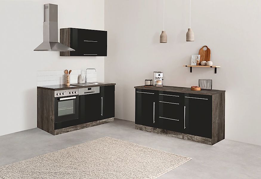 KOCHSTATION Küchenzeile KS-Samos, Breite 170 cm, wahlweise mit E-Geräten, m günstig online kaufen