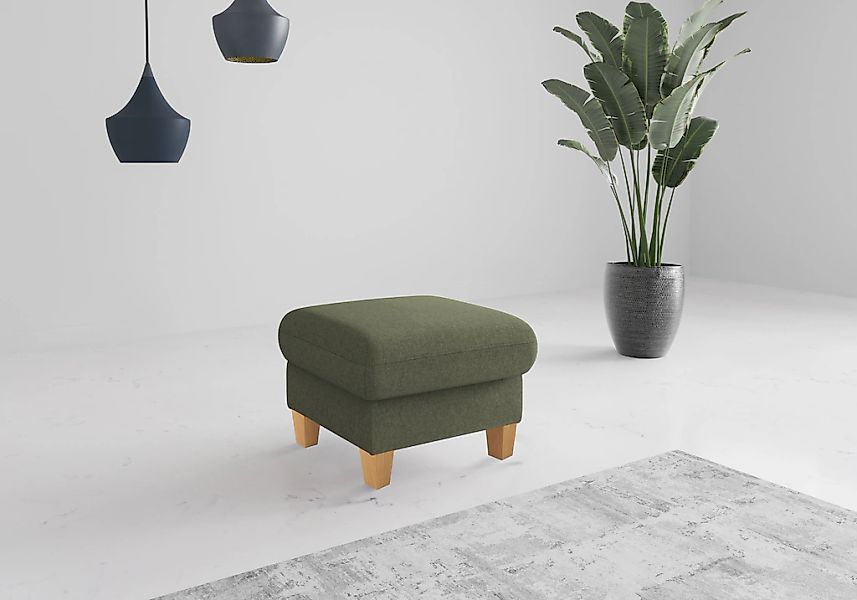 Home affaire Polsterhocker "Rochelle" 1 Stk. tlg. Massive 12 cm Holzbeine günstig online kaufen