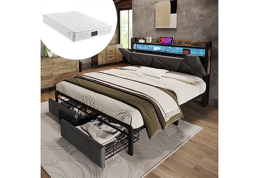 Gotagee Polsterbett Bettkasten Doppelbett Jugendbett Multifunktionsbett fla günstig online kaufen