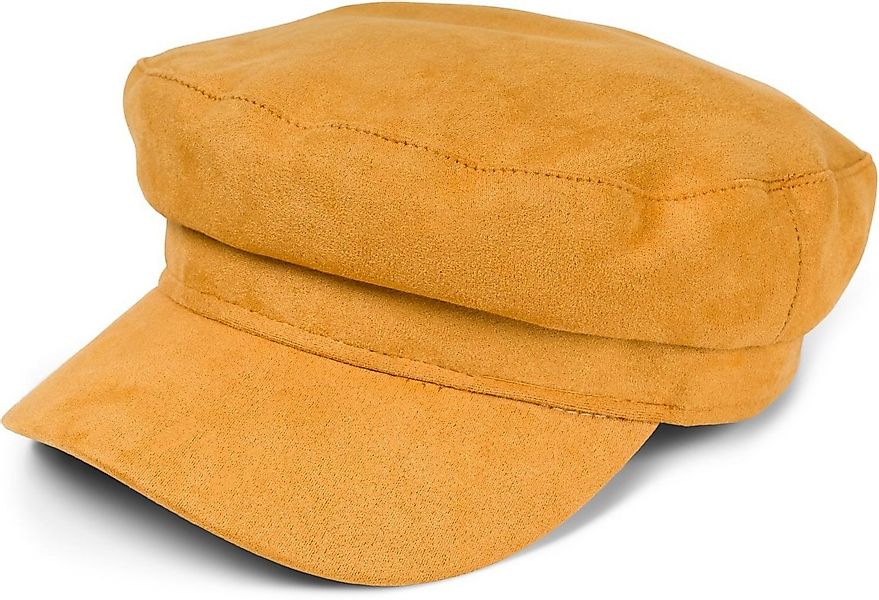 styleBREAKER Ballonmütze Ballonmütze Einfarbig Veloursleder Optik (1-St) günstig online kaufen