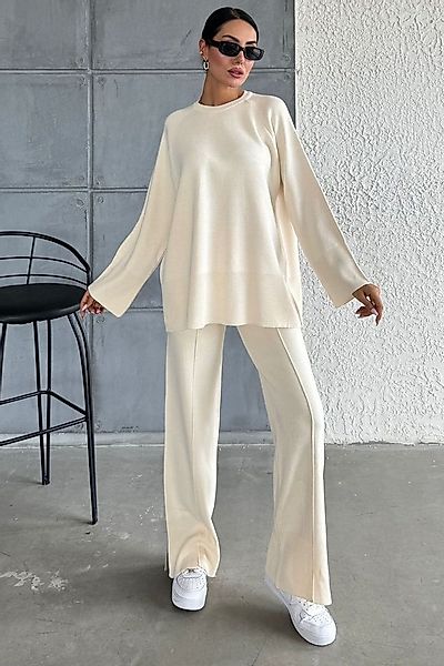 WOMAN VISION Blusentop Zweiteiliges Set aus Strickpullover und Hose mit Sch günstig online kaufen