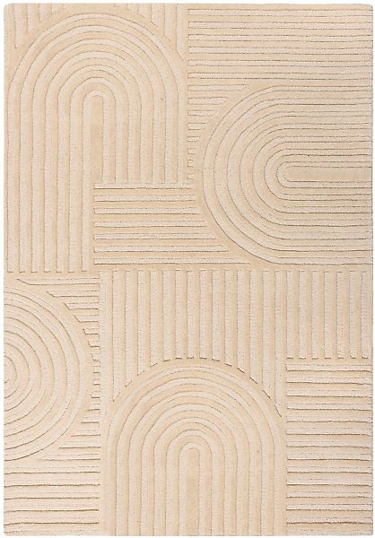 FLAIR RUGS Wollteppich "Zen Garden, modern & mit Linien" 10 mm Höhe 100% Wo günstig online kaufen