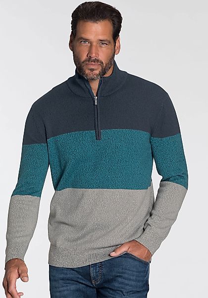 Man's World Troyer Bis Größe 5 XL mit Blockstreifen günstig online kaufen