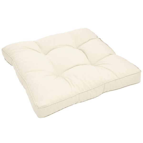 Beautissu Xluna Loungekissen Sitz 60x60x10cm Natur günstig online kaufen