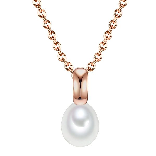 Valero Pearls Silberkette roségold, mit Süßwasser-Zuchtperlen günstig online kaufen