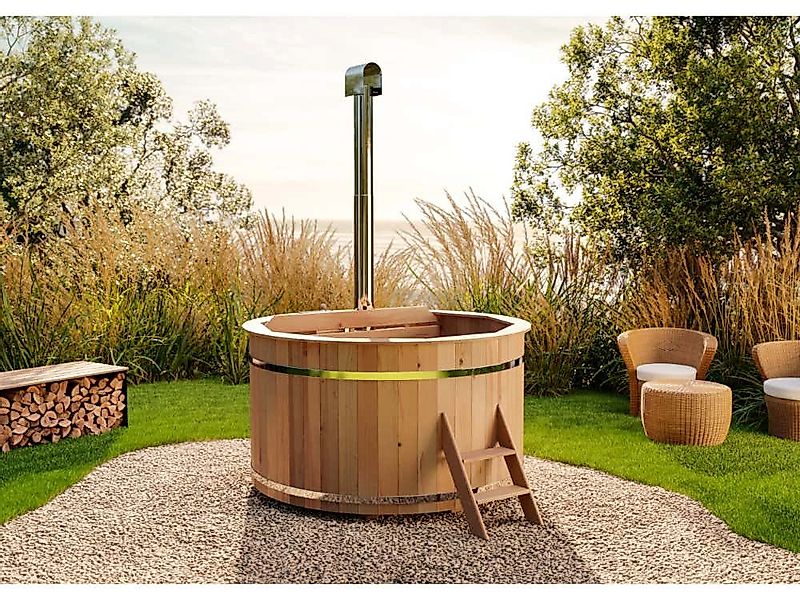FinnTherm Whirlpool Badefass Holz Bergen, in günstig online kaufen