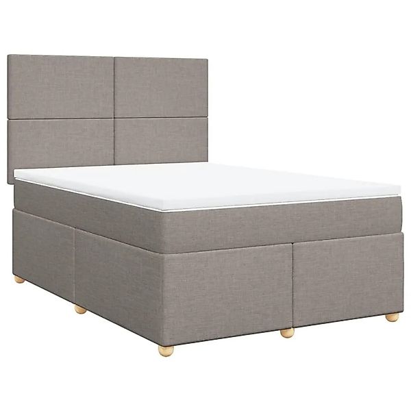 vidaXL Boxspringbett mit Matratze Taupe 160x200 cm Stoff 3291328 günstig online kaufen