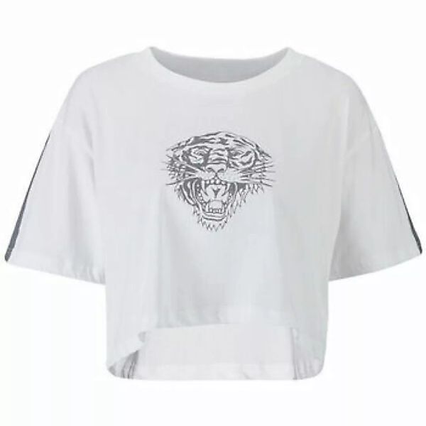 Ed Hardy  T-Shirts & Poloshirts Tiger glow crop top white günstig online kaufen