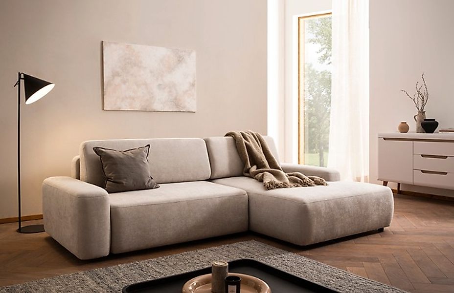 Home affaire Ecksofa »TORGE (264cm), Schlafsofa in Cord, Samtvelours o Stru günstig online kaufen