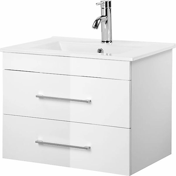 welltime Waschtisch "Florenz Badschrank Badmöbel inkl. Waschbecken" Komplet günstig online kaufen