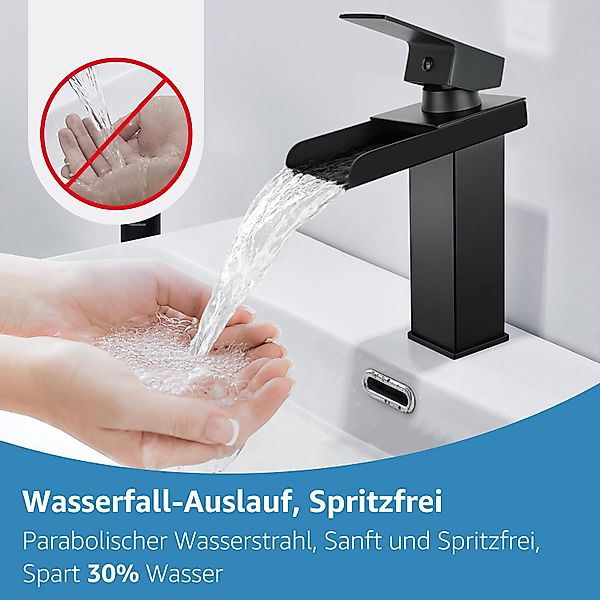 Eumaty Badarmatur Wasserhahn Bad Wasserfall Wasserhahn,Waschtischarmatur günstig online kaufen