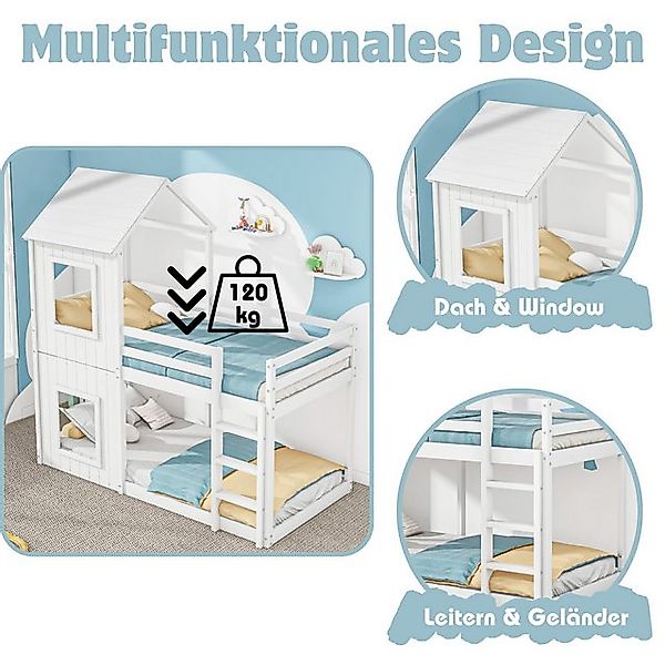 STILVORA Kinderbett 90×200 Kinderbett Hochbett mit Leiter & Baldachin,massi günstig online kaufen