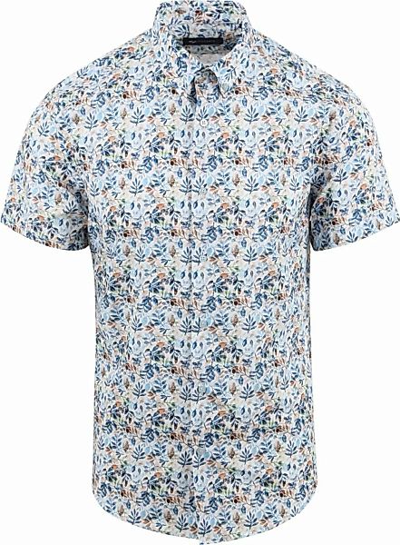 Suitable Short Sleeve Hemd Blumenmuster Blau - Größe M günstig online kaufen