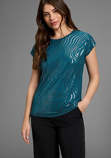 Laura Scott Rundhalsshirt Kurzarm, figurumspielend, aus elastischem Single günstig online kaufen