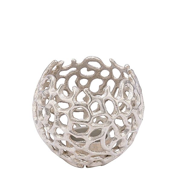 Spetebo Kerzenhalter Aluminium Design Kerzenschale silber günstig online kaufen
