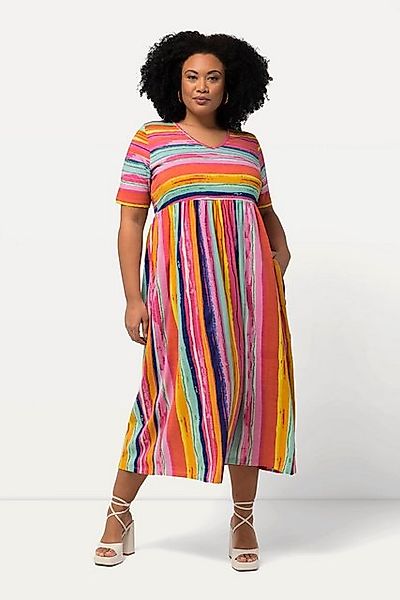 Ulla Popken Maxikleid Jerseykleid Streifenmix A-Linie günstig online kaufen
