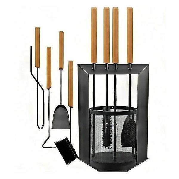 BLACK OAK Kaminbesteck DAVOS 5-Teilig – Modernes Kaminwerkzeug-Set aus Stah günstig online kaufen