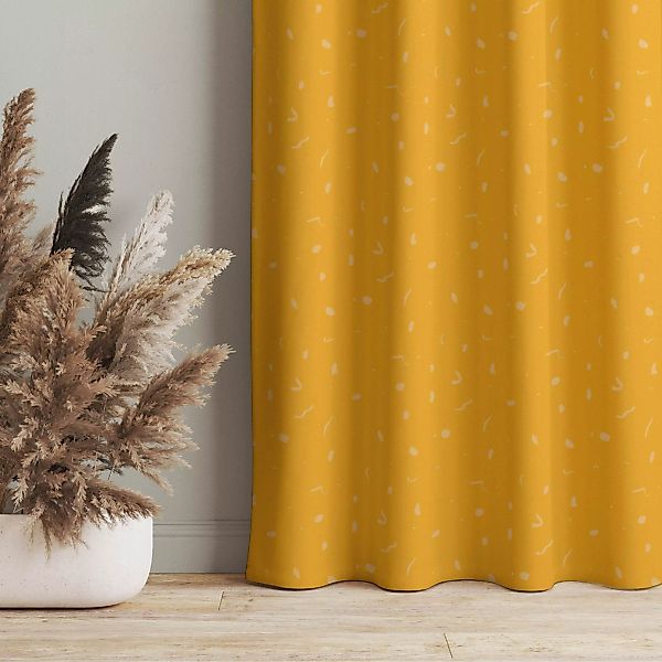 Vorhang Abstraktes Monochrom Muster - Warmes Gelb günstig online kaufen