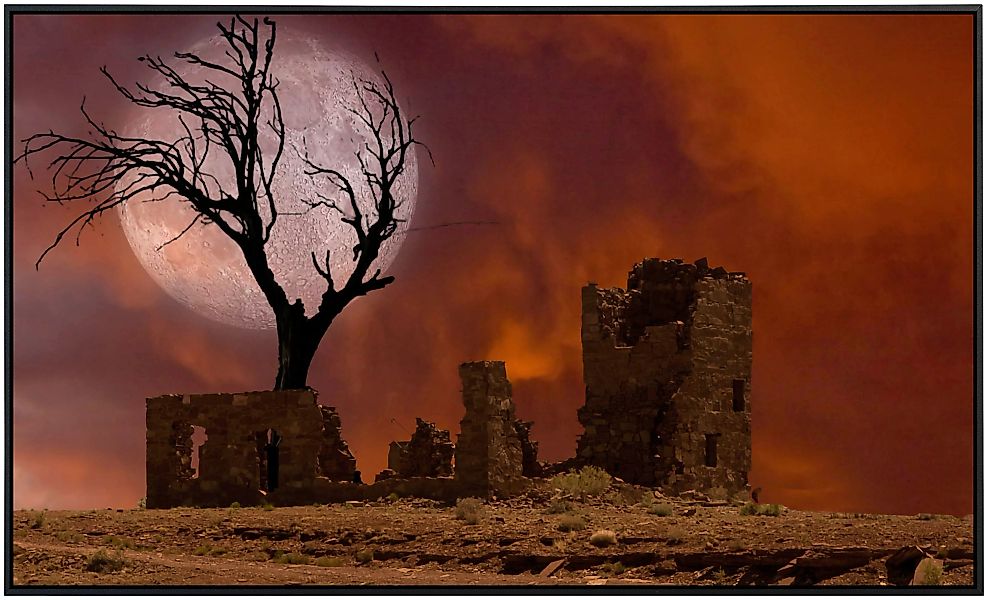 Papermoon Infrarotheizung »Ruine in Landschaft mit Mond«, sehr angenehme St günstig online kaufen
