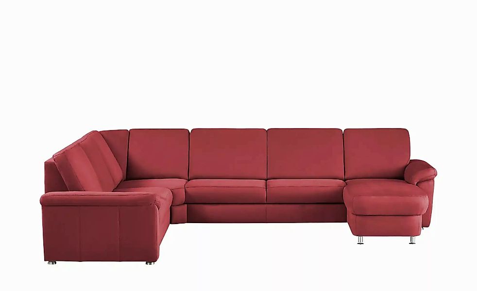 meinSofa Wohnlandschaft Mikrofaser Rita ¦ rot ¦ Maße (cm): B: 330 H: 91 T: günstig online kaufen