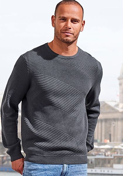 John Devin Strickpullover, Pullover aus weichem Strukturstrick günstig online kaufen