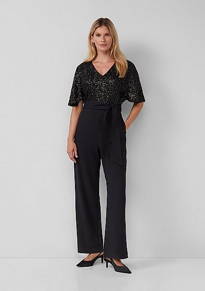 s.Oliver Jumpsuit Overall Festlicher Overall mit Pailletten und Bindegürtel günstig online kaufen