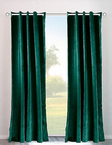my home Vorhang »Velvet Uni« Ösen 2 Stk. tlg. Samt, 2-er Set, Vorhang, edel günstig online kaufen