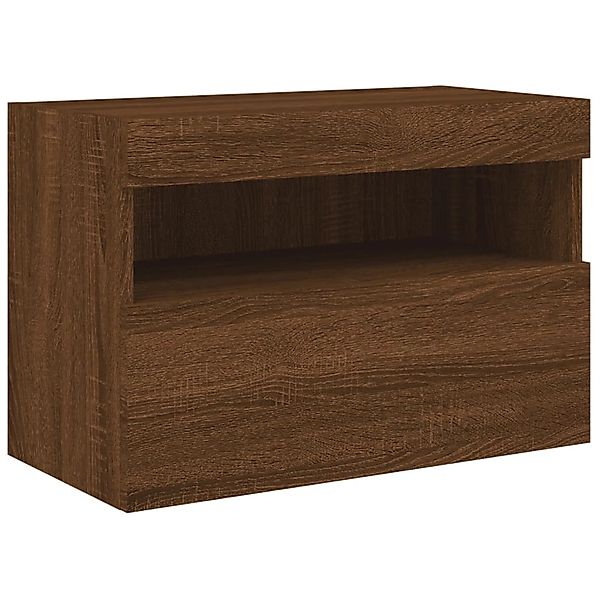 vidaXL TV-Wand TV-Wandschrank mit LED-Leuchten Braun günstig online kaufen
