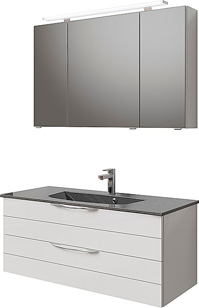 Saphir Badmöbel-Set »Serie 6025 2-teilig Mineralmarmor-Waschtisch mit LED-S günstig online kaufen
