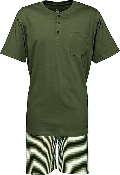 Erwin Müller Pyjama Herren-Shorty Single-Jersey Streifen: gestrickter Ringe günstig online kaufen