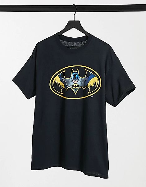 New Look – Oversize T-Shirt mit Batman-Print in Schwarz günstig online kaufen