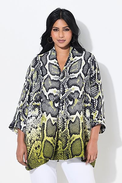 Ulla Popken Tunika Tunika Schlangen-Design Kelchkragen günstig online kaufen