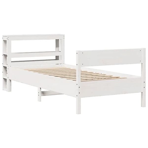 vidaXL Massivholzbett ohne Matratze Weiß 90x190 cm Kiefernholz 3306208 günstig online kaufen