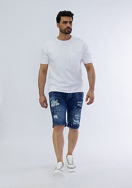 Denim House Jeansshorts Jeanscapri im mit heller Waschung und Coolem Print günstig online kaufen