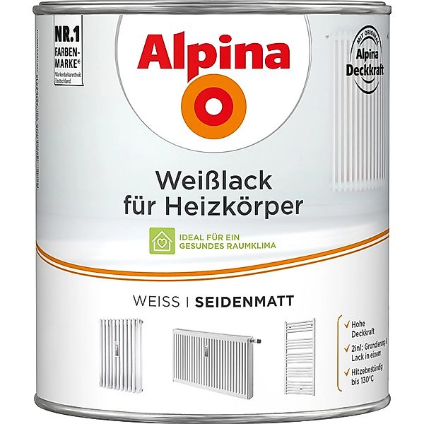 Alpina Weißlack für Heizkörper seidenmatt 2 Liter günstig online kaufen