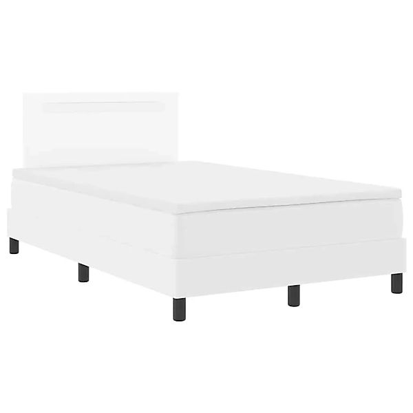 vidaXL Bettgestell mit Matratze Weiß 120 x 200 cm Kunstleder 3339045 günstig online kaufen