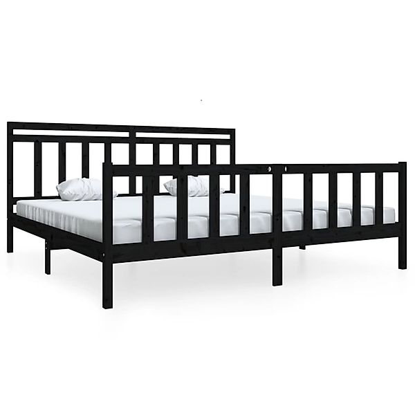 vidaXL Massivholzbett Schwarz 200x200 cm1052677 günstig online kaufen
