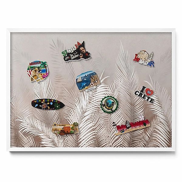 Tulup Magnettafel Magnetboard für Reisemagnete Natürliche BohoBlätter 70x50 günstig online kaufen