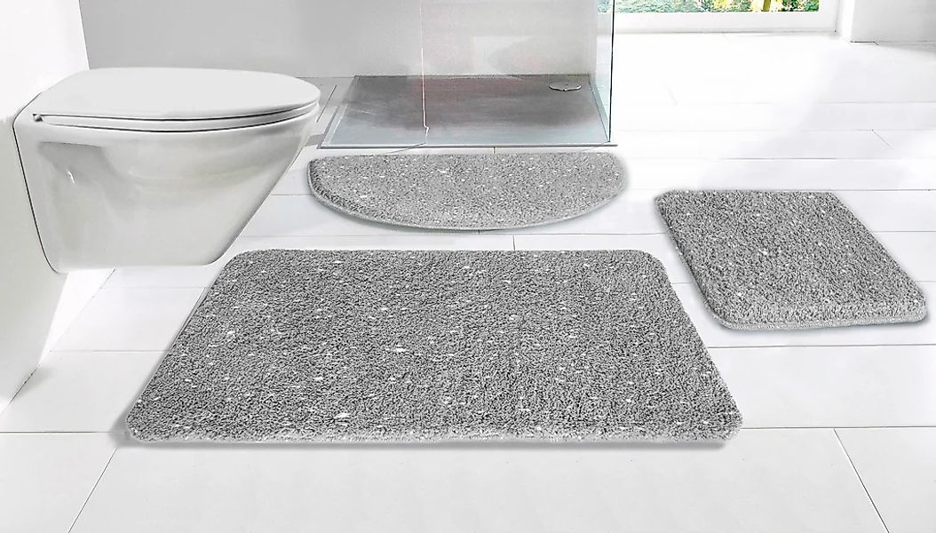 my home Badematte "Glitzer, Badvorleger, Badezimmer Teppich" Höhe 30 mm rut günstig online kaufen