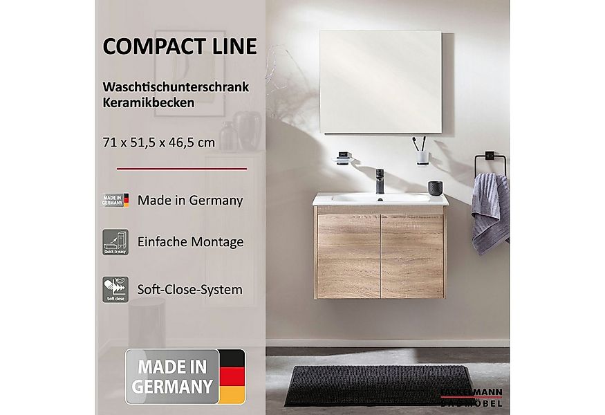 FACKELMANN Badmöbel-Set COMPACT LINE Waschbecken + Unterschrank, Badezimmer günstig online kaufen