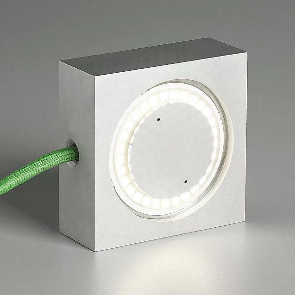 TECNOLUMEN Square LED-Tischleuchte grüne Zuleitung günstig online kaufen